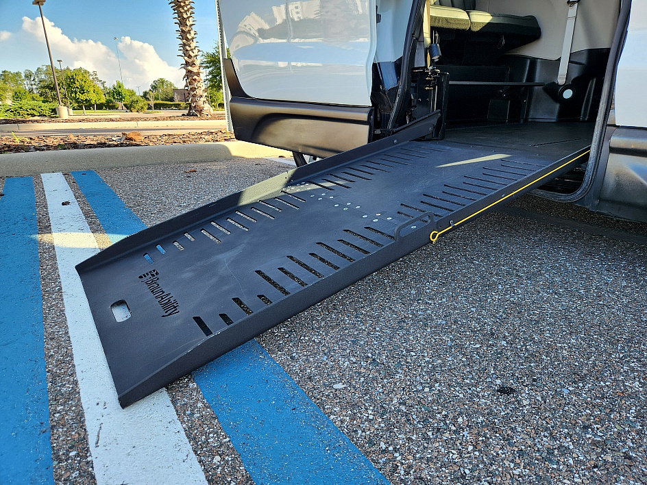 Manual ramp for wheelchair accessible van